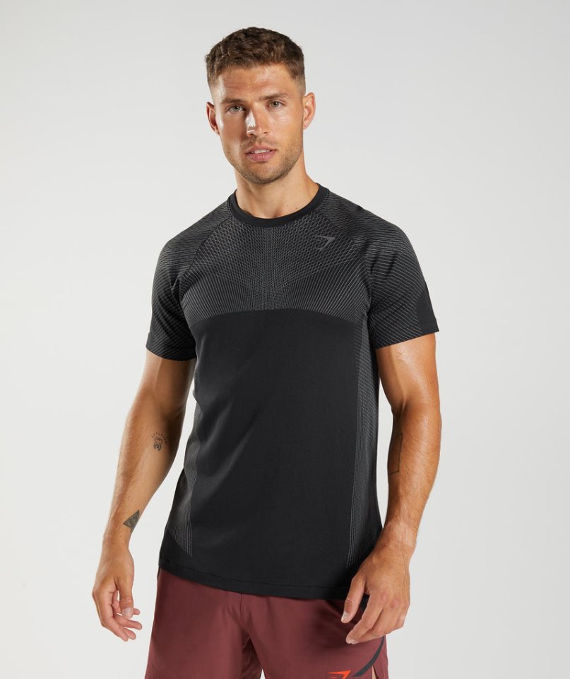 Koszulki Gymshark Apex Seamless Męskie Czarne | PL 740RPK